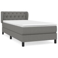 vidaXL Boxspringbett mit Matratze Dunkelgrau 80x200 cm Stoff