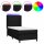 vidaXL Boxspringbett mit Matratze &amp; LED Schwarz 90x200 cm Stoff