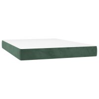 vidaXL Boxspringbett mit Matratze &amp; LED Dunkelgr&uuml;n 140x190 cm Samt