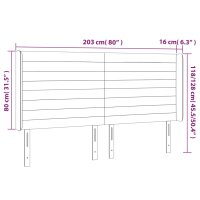 vidaXL LED Kopfteil Hellgrau 203x16x118/128 cm Samt