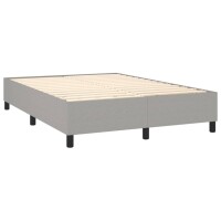 vidaXL Boxspringbett mit Matratze &amp; LED Hellgrau 140x200 cm Stoff