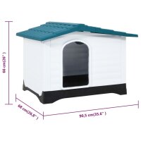 vidaXL Hundeh&uuml;tte Blau 90,5x68x66 cm Polypropylen