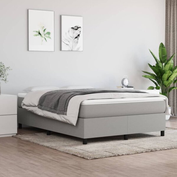 vidaXL Boxspringbett Hellgrau 140x200 cm Stoff