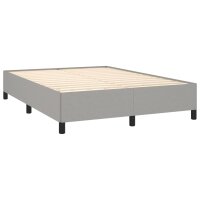 vidaXL Boxspringbett mit Matratze Hellgrau 140x200 cm Stoff