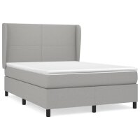 vidaXL Boxspringbett mit Matratze Hellgrau 140x200 cm Stoff