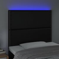 vidaXL LED Kopfteil Schwarz 90x5x118/128 cm Kunstleder