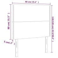 vidaXL LED Kopfteil Schwarz 90x5x118/128 cm Kunstleder