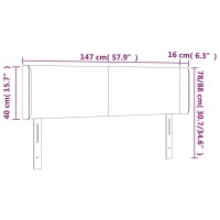 vidaXL LED Kopfteil Dunkelgr&uuml;n 147x16x78/88 cm Samt