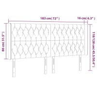 vidaXL Kopfteil mit Ohren Dunkelgrau 183x16x118/128 cm Stoff