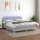 vidaXL Boxspringbett mit Matratze &amp; LED Hellgrau 180x200 cm Stoff