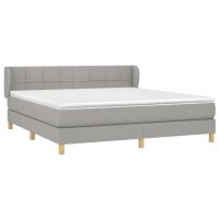 vidaXL Boxspringbett mit Matratze Hellgrau 180x200 cm Stoff