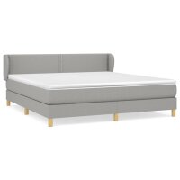 vidaXL Boxspringbett mit Matratze Hellgrau 180x200 cm Stoff