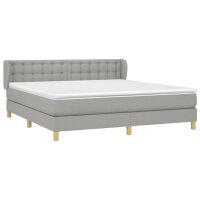 vidaXL Boxspringbett mit Matratze Hellgrau 180x200 cm Stoff