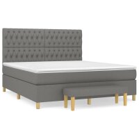 vidaXL Boxspringbett mit Matratze Dunkelgrau 180x200 cm Stoff