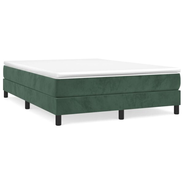 vidaXL Boxspringbett mit Matratze Dunkelgr&uuml;n 140x200 cm Samt