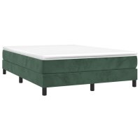 vidaXL Boxspringbett mit Matratze Dunkelgr&uuml;n 140x200 cm Samt