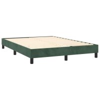 vidaXL Boxspringbett mit Matratze Dunkelgr&uuml;n 140x200 cm Samt