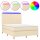 vidaXL Boxspringbett mit Matratze &amp; LED Creme 140x190 cm Stoff