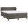 WOWONA Boxspringbett mit Matratze Dunkelgrau 140x190 cm Samt