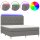 vidaXL Boxspringbett mit Matratze &amp; LED Dunkelgrau 180x200 cm Stoff