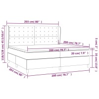 vidaXL Boxspringbett mit Matratze Creme 200x200 cm Stoff