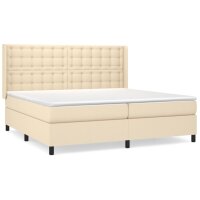 vidaXL Boxspringbett mit Matratze Creme 200x200 cm Stoff