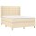 vidaXL Boxspringbett mit Matratze &amp; LED Creme 140x190 cm Stoff