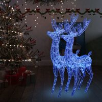 vidaXL XXL Rentiere Weihnachtsdekoration Acryl 250 LED 2...