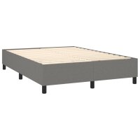 vidaXL Boxspringbett mit Matratze Dunkelgrau 140x190 cm Stoff