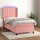 vidaXL Boxspringbett mit Matratze &amp; LED Rosa 100x200 cm Samt