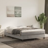 vidaXL Boxspringbett Hellgrau 140x200 cm Samt