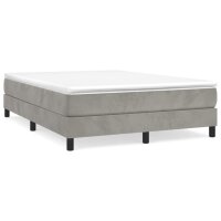 vidaXL Boxspringbett Hellgrau 140x200 cm Samt