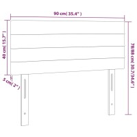 vidaXL LED Kopfteil Dunkelgrau 90x5x78/88 cm Stoff