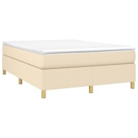 vidaXL Boxspringbett Creme 140x190 cm Stoff