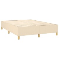 vidaXL Boxspringbett Creme 140x190 cm Stoff