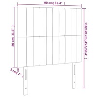 vidaXL Kopfteile 2 Stk. Dunkelgrau 90x5x78/88 cm Stoff