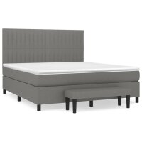 vidaXL Boxspringbett mit Matratze Dunkelgrau 180x200 cm Stoff