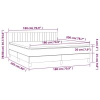 WOWONA Boxspringbett mit Matratze Dunkelgrau 180x200 cm Stoff