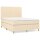 vidaXL Boxspringbett mit Matratze Creme 140x190 cm Stoff