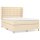 vidaXL Boxspringbett mit Matratze Creme 140x190 cm Stoff