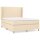 vidaXL Boxspringbett mit Matratze Creme 140x190 cm Stoff