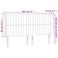 vidaXL LED Kopfteil Dunkelgrau 183x16x118/128 cm Stoff