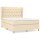 vidaXL Boxspringbett mit Matratze Creme 140x190 cm Stoff