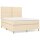 vidaXL Boxspringbett mit Matratze Creme 140x190 cm Stoff