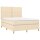 vidaXL Boxspringbett mit Matratze Creme 140x190 cm Stoff