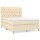 vidaXL Boxspringbett mit Matratze Creme 140x190 cm Stoff