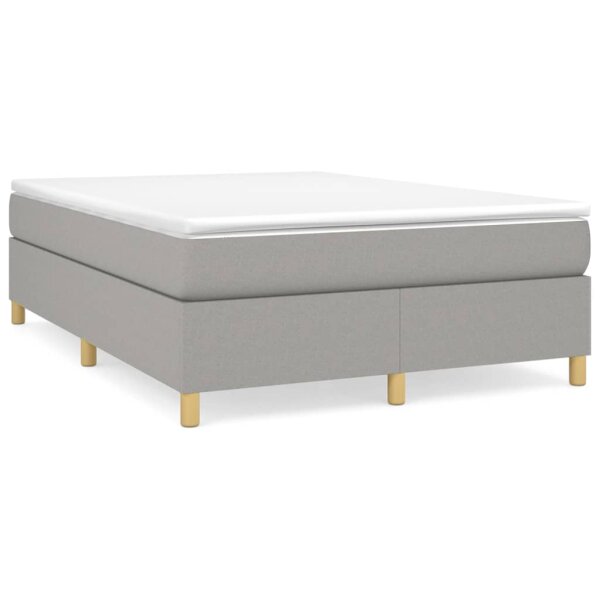 vidaXL Boxspringbett mit Matratze Hellgrau 140x190 cm Stoff