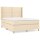 vidaXL Boxspringbett mit Matratze Creme 140x190 cm Stoff