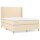 vidaXL Boxspringbett mit Matratze Creme 140x190 cm Stoff