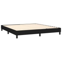 WOWONA Boxspringbett mit Matratze &amp; LED Schwarz 160x200 cm Stoff